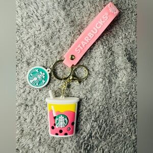 Starbucks Pink and Yellow Drink Keychain- New I bought in bulk